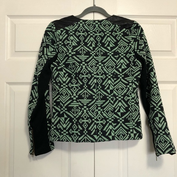 SABINE mint Aztec moto jacket sz.S anthropologie - Picture 4 of 4